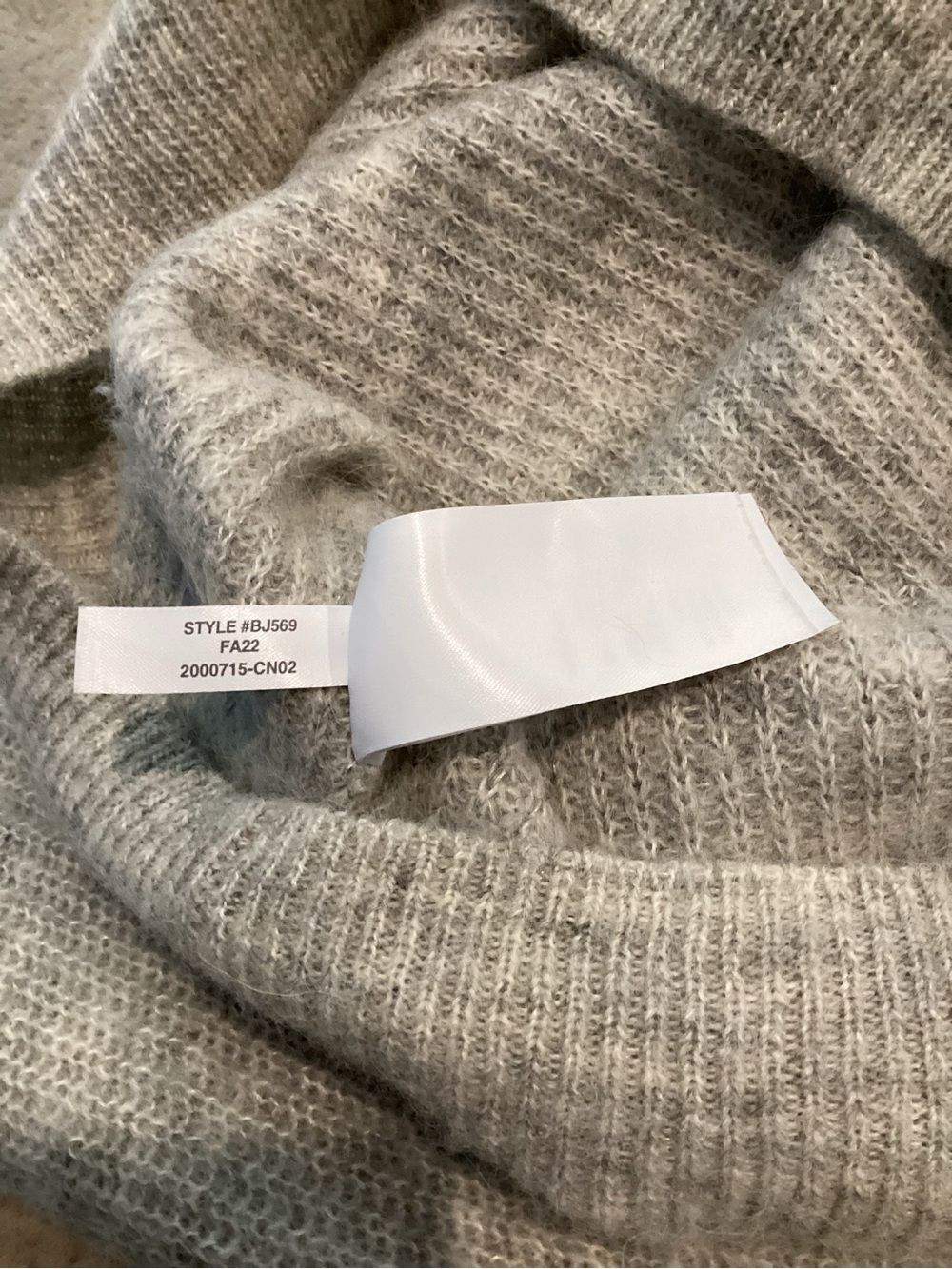 J. Crew Light Gray Cropped V-Neck Button-Front Ribbed Cardigan - Picture 7 of 8
